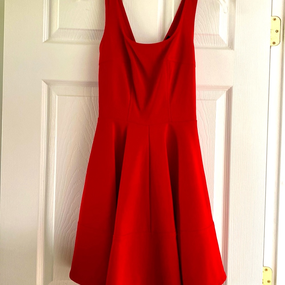 Red skater dress.